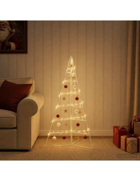 Albero di Natale in metallo KUOPIO 100 cm Acciaio Bianco