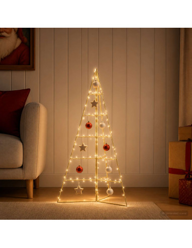 Albero di Natale in metallo KUOPIO 100 cm Acciaio Oro