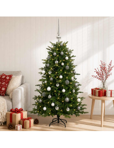 Albero di Natale artificiale con palline 150 cm 150 LED