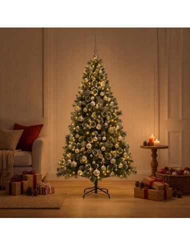 Albero di Natale Artificiale con Palline 240 cm 300 LED