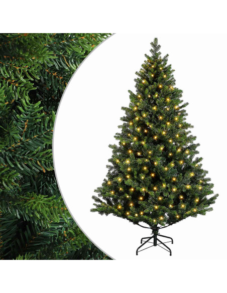 Albero di Natale Artificiale con Rami Pieghevoli 210 cm 300 LED