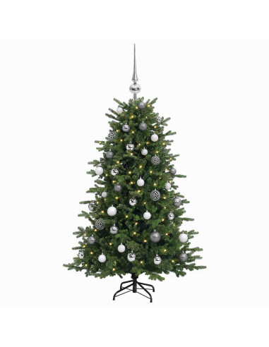 Albero di Natale artificiale con palline 150 cm 150 LED