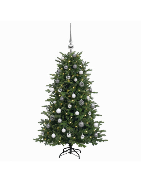 Albero di Natale artificiale con palline 150 cm 150 LED
