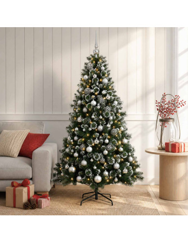 Albero di Natale Artificiale con Palline 240 cm 300 LED