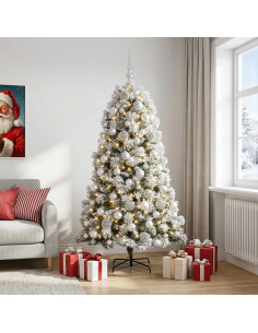 Albero di Natale artificiale con rami snodati e palline 240 cm