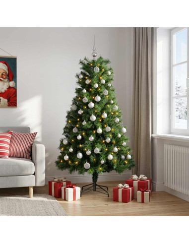 Albero di Natale artificiale con rami snodati e palline 240 cm