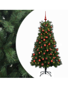 Albero di Natale artificiale con rami snodati e palline 240 cm 2