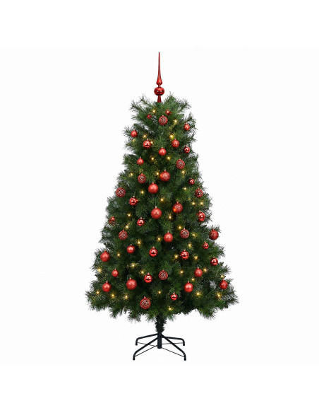 Albero di Natale artificiale con rami snodati e palline 240 cm