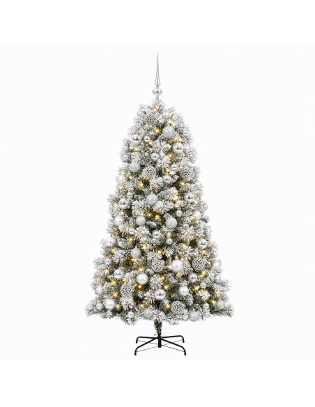 Albero di Natale artificiale con rami snodati e palline 240 cm