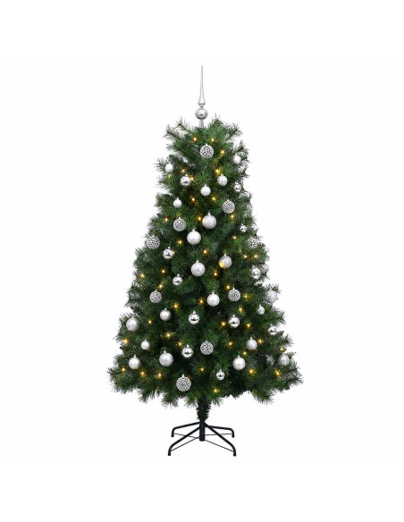 Albero di Natale artificiale con rami snodati e palline 240 cm