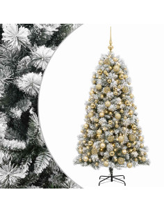 Albero di Natale artificiale con rami snodati e palline 240 cm 2