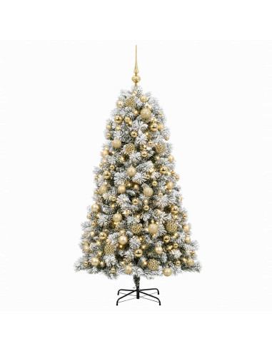 Albero di Natale artificiale con rami snodati e palline 240 cm