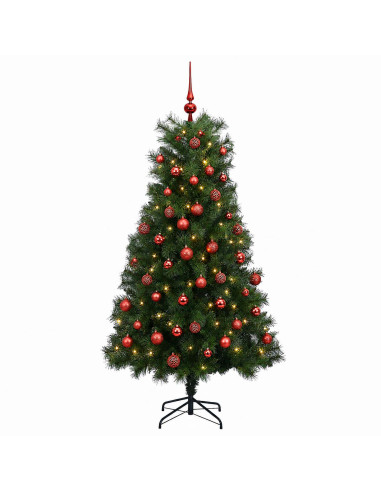Albero di Natale artificiale con rami snodati e palline 210 cm
