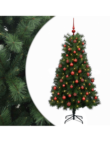Albero di Natale artificiale con rami snodati e palline 180 cm