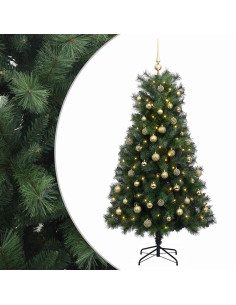 Albero di Natale artificiale con rami snodati e palline 180 cm 2