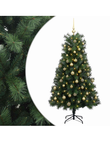 Albero di Natale artificiale con rami snodati e palline 180 cm