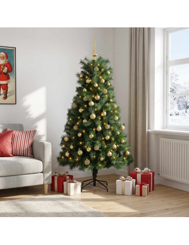 Albero di Natale artificiale con rami snodati e palline 240 cm