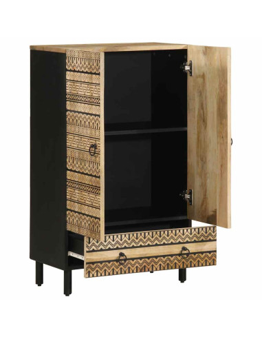 Credenza 60x33,5x100 cm in Legno Massello di Mango Grezzo