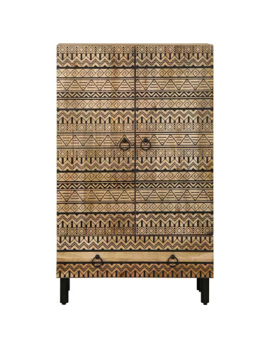 Credenza 60x33,5x100 cm in Legno Massello di Mango Grezzo