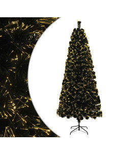 Albero di Natale in fibra ottica 120 cm 12 LED Bianco caldo PVC 2