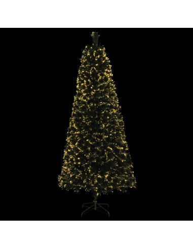 Albero di Natale in fibra ottica 240 cm 36 LED Bianco caldo PVC