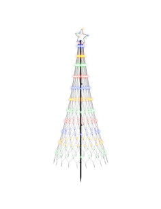 Albero di Natale LED 180 cm 230 LED Multicolore Ferro Nero 2