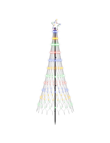 Albero di Natale LED 180 cm 230 LED Multicolore Ferro Nero