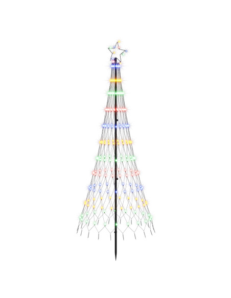 Albero di Natale LED 180 cm 230 LED Multicolore Ferro Nero