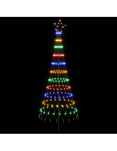 Albero di Natale LED 180 cm 230 LED Multicolore Ferro Nero
