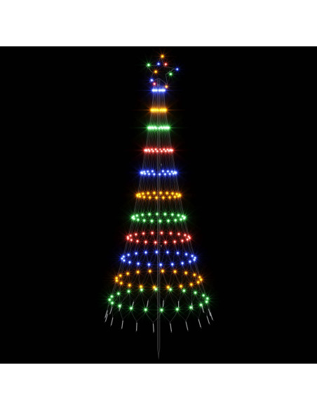 Albero di Natale LED 180 cm 230 LED Multicolore Ferro Nero