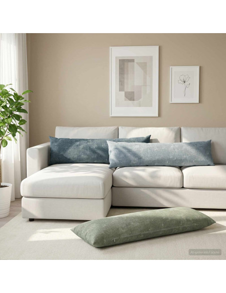 Cuscino HEERLEN Blu 40 x 145 cm Tessuto Chenille