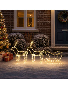 Decorazione natalizia con renna e slitta LOVIISA 240 LED