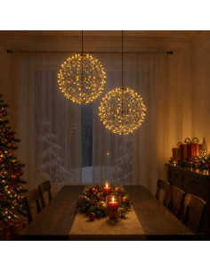 Luce a punta di Natale 2 pz 400 LED Bianco caldo Ø 20 x 22 cm
