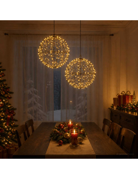 Luce a punta di Natale 2 pz 400 LED Bianco caldo Ø 20 x 22 cm