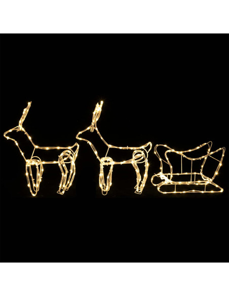 Decorazione natalizia con renna e slitta LOVIISA 240 LED