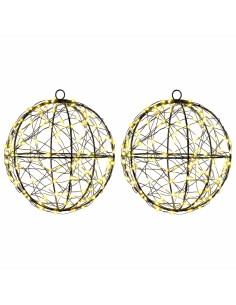 Luce a punta di Natale 2 pz 400 LED Bianco caldo Ø 20 x 22 cm 2