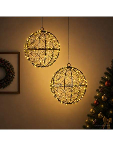 Luce a punta di Natale 2 pz 400 LED Bianco caldo Ø 20 x 22 cm
