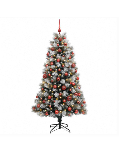 Albero di Natale artificiale con rami snodati e palline 180 cm
