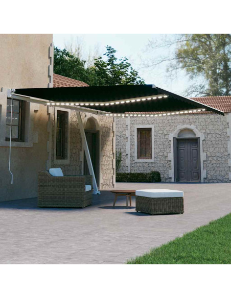 Tenda Automatica con Sensore Vento e LED 600x300 cm Antracite