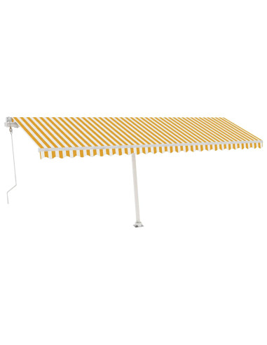 Tenda Automatica con Sensore Vento LED 600x300 cm Gialla Bianca