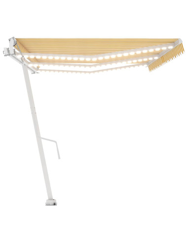 Tenda Automatica con Sensore Vento LED 600x300 cm Gialla Bianca