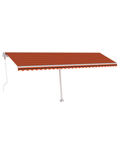 Tenda Automatica Sensore Vento e LED 600x300 cm Arancio Marrone