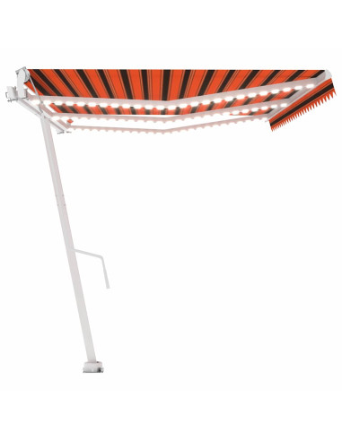Tenda Automatica Sensore Vento e LED 600x300 cm Arancio Marrone