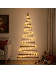 Albero di Natale appeso 180 cm 100 LED Bianco caldo