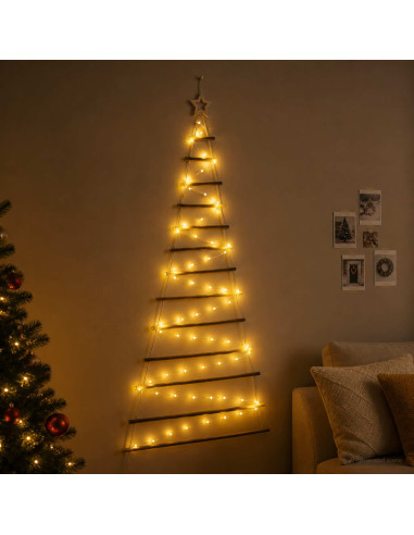 Albero di Natale appeso 180 cm 100 LED Bianco caldo