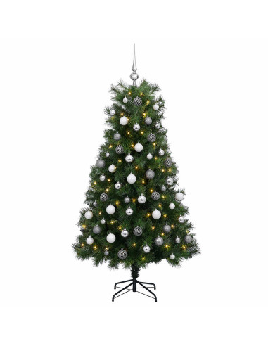 Albero di Natale artificiale con rami snodati e palline 180 cm