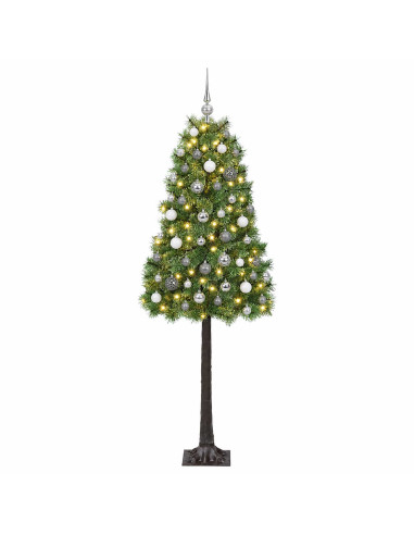 Albero di Natale artificiale con rami snodati e palline 120 cm