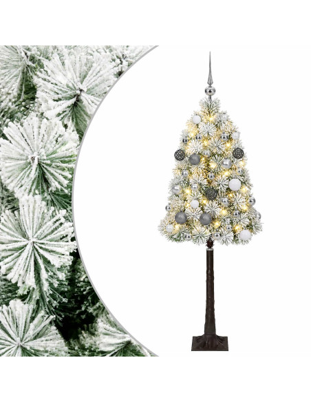 Albero di Natale artificiale con rami snodati e palline 120 cm