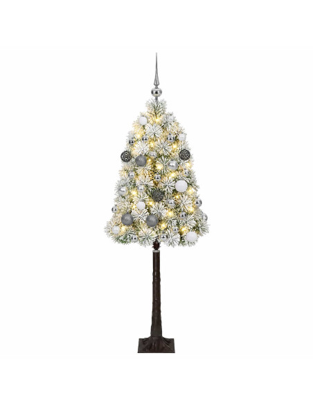 Albero di Natale artificiale con rami snodati e palline 120 cm