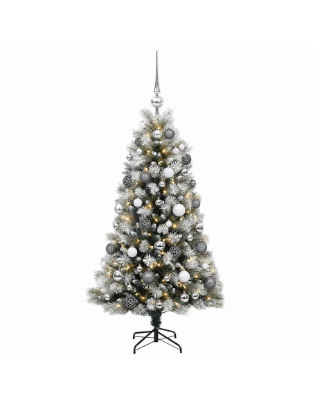 Albero di Natale artificiale con rami snodati e palline 120 cm